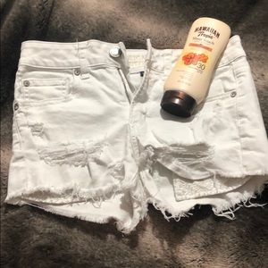 White American eagle jean shorts